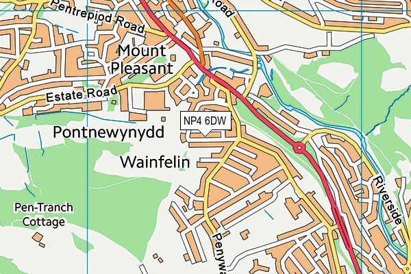 NP4 6DW map - OS VectorMap District (Ordnance Survey)