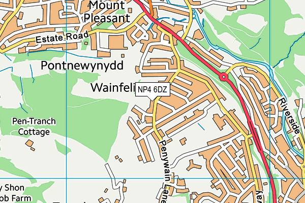 NP4 6DZ map - OS VectorMap District (Ordnance Survey)