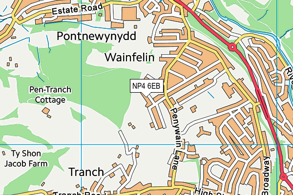 NP4 6EB map - OS VectorMap District (Ordnance Survey)