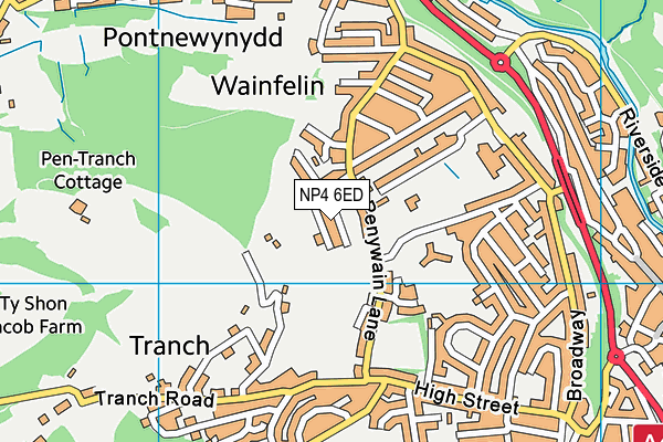 NP4 6ED map - OS VectorMap District (Ordnance Survey)