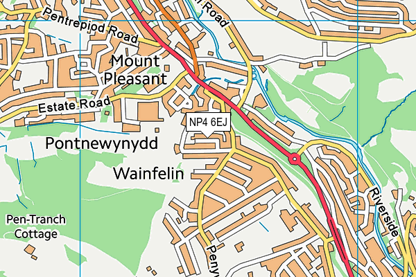 NP4 6EJ map - OS VectorMap District (Ordnance Survey)