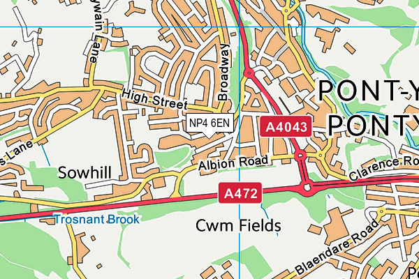 NP4 6EN map - OS VectorMap District (Ordnance Survey)