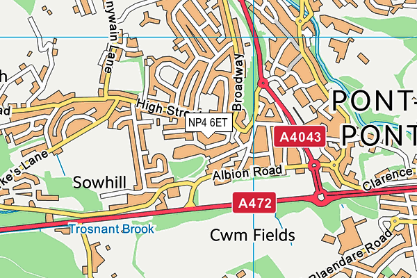 NP4 6ET map - OS VectorMap District (Ordnance Survey)