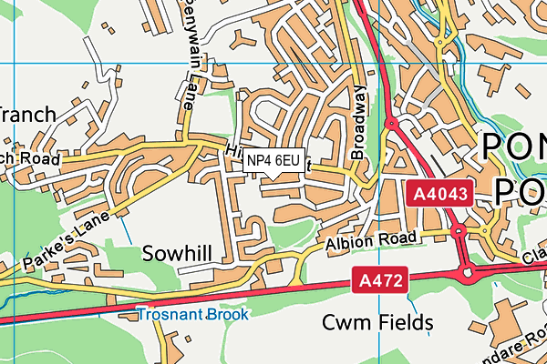 NP4 6EU map - OS VectorMap District (Ordnance Survey)