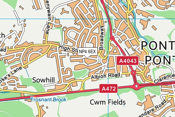 NP4 6EX map - OS VectorMap District (Ordnance Survey)