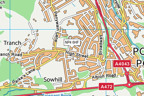 NP4 6HF map - OS VectorMap District (Ordnance Survey)