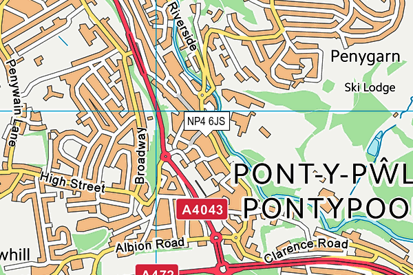 NP4 6JS map - OS VectorMap District (Ordnance Survey)