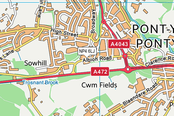 NP4 6LJ map - OS VectorMap District (Ordnance Survey)