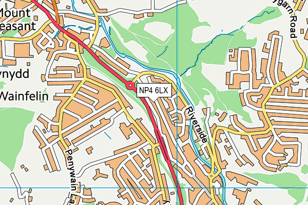 NP4 6LX map - OS VectorMap District (Ordnance Survey)