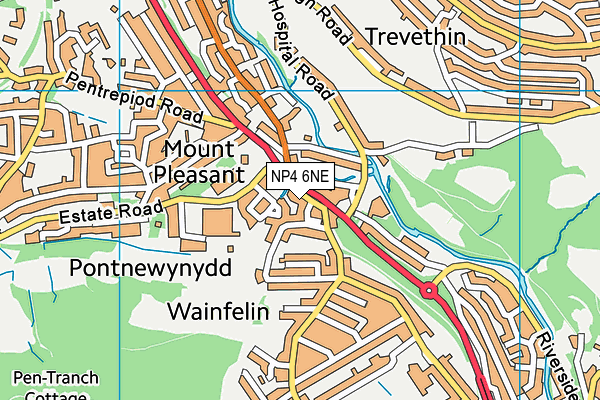 NP4 6NE map - OS VectorMap District (Ordnance Survey)