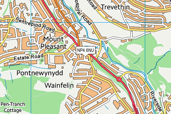 NP4 6NU map - OS VectorMap District (Ordnance Survey)