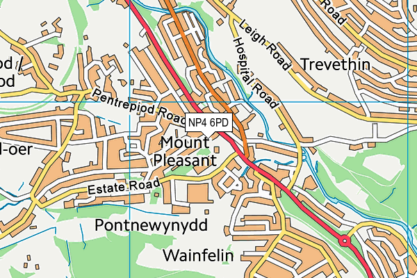 NP4 6PD map - OS VectorMap District (Ordnance Survey)