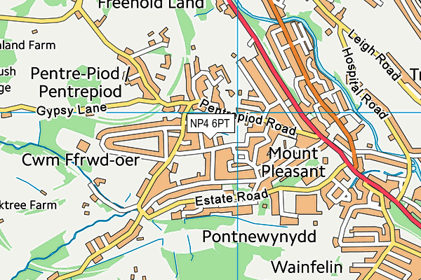 NP4 6PT map - OS VectorMap District (Ordnance Survey)