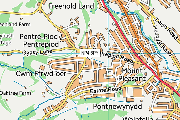 NP4 6PY map - OS VectorMap District (Ordnance Survey)