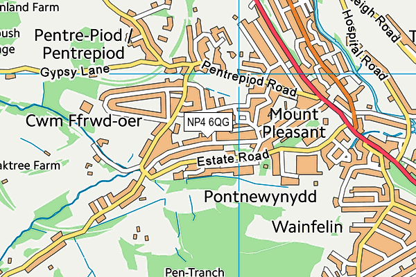 NP4 6QG map - OS VectorMap District (Ordnance Survey)