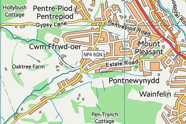 NP4 6QN map - OS VectorMap District (Ordnance Survey)