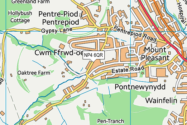 NP4 6QR map - OS VectorMap District (Ordnance Survey)