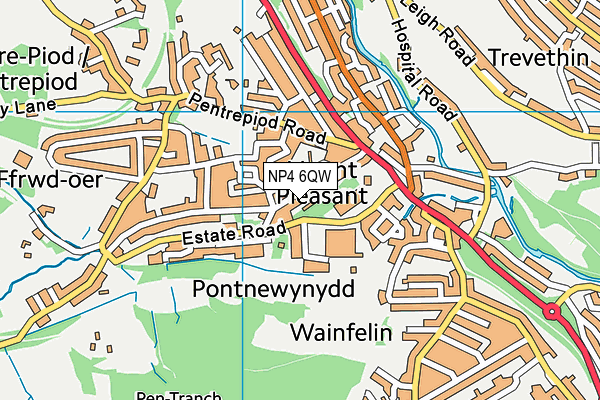 NP4 6QW map - OS VectorMap District (Ordnance Survey)