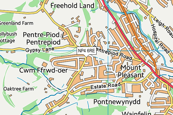 NP4 6RE map - OS VectorMap District (Ordnance Survey)