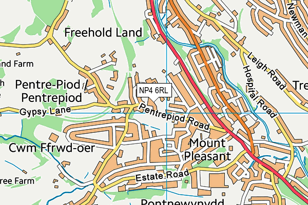 NP4 6RL map - OS VectorMap District (Ordnance Survey)