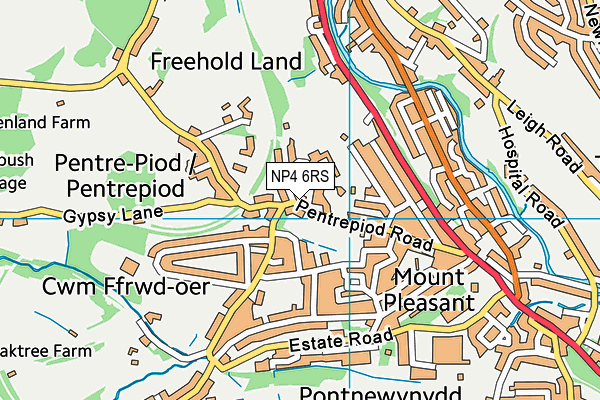 NP4 6RS map - OS VectorMap District (Ordnance Survey)