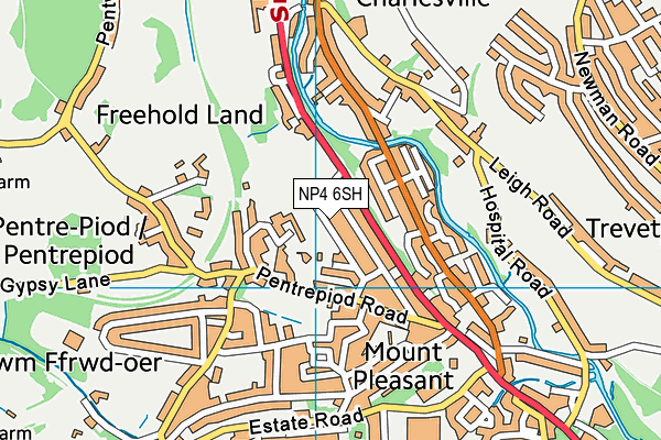 NP4 6SH map - OS VectorMap District (Ordnance Survey)