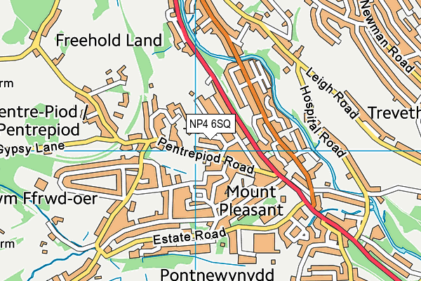 NP4 6SQ map - OS VectorMap District (Ordnance Survey)