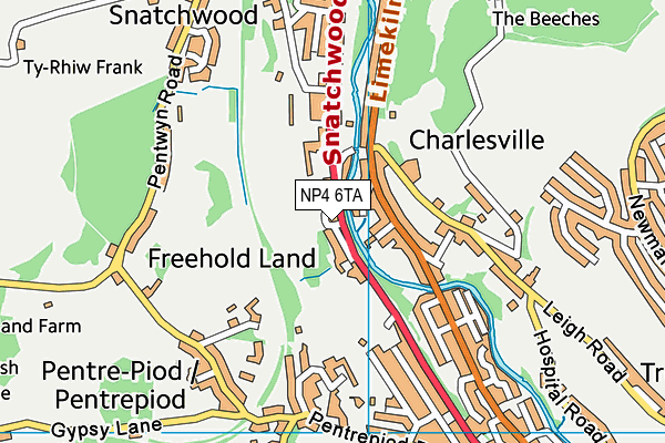 NP4 6TA map - OS VectorMap District (Ordnance Survey)