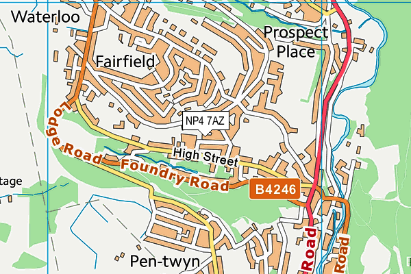 NP4 7AZ map - OS VectorMap District (Ordnance Survey)