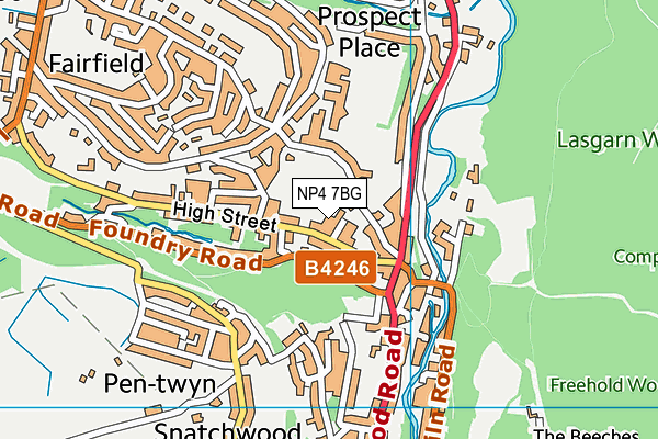 NP4 7BG map - OS VectorMap District (Ordnance Survey)