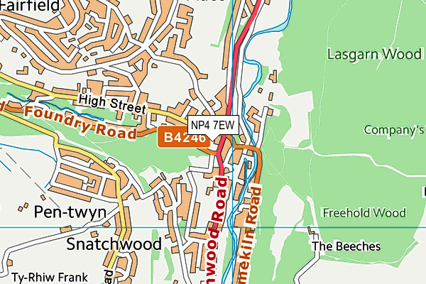 NP4 7EW map - OS VectorMap District (Ordnance Survey)