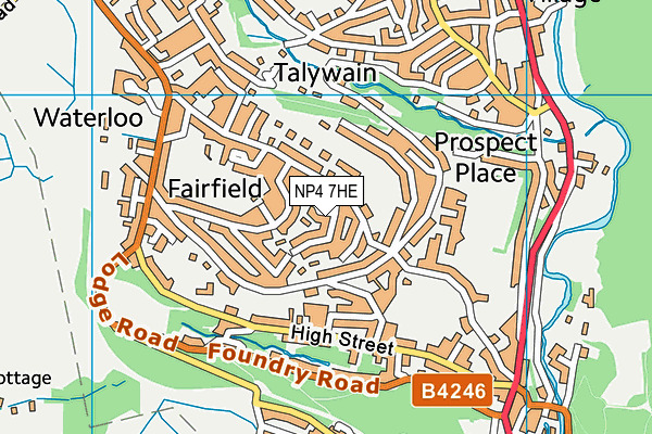 NP4 7HE map - OS VectorMap District (Ordnance Survey)