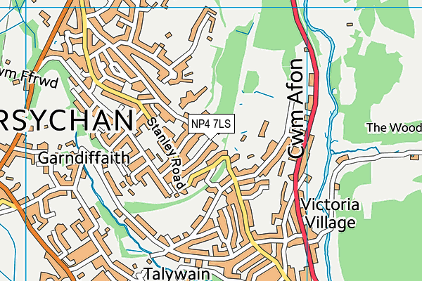 NP4 7LS map - OS VectorMap District (Ordnance Survey)