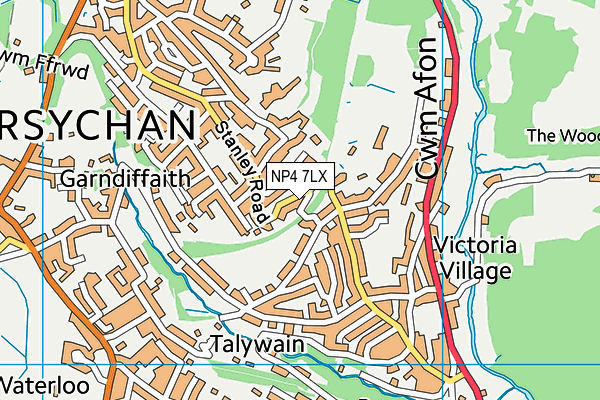 NP4 7LX map - OS VectorMap District (Ordnance Survey)