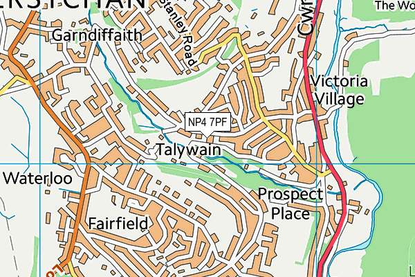 NP4 7PF map - OS VectorMap District (Ordnance Survey)