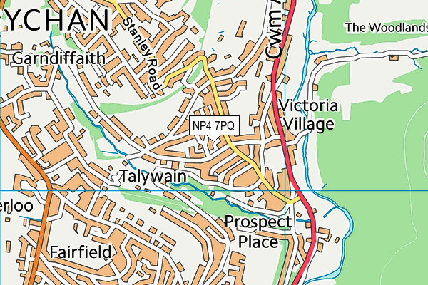 NP4 7PQ map - OS VectorMap District (Ordnance Survey)