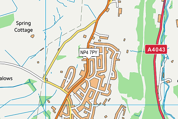 NP4 7PY map - OS VectorMap District (Ordnance Survey)