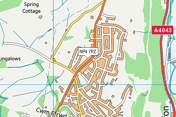 NP4 7PZ map - OS VectorMap District (Ordnance Survey)