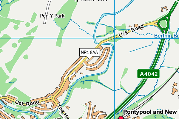 NP4 8AA map - OS VectorMap District (Ordnance Survey)