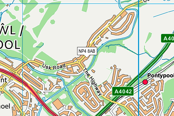 NP4 8AB map - OS VectorMap District (Ordnance Survey)