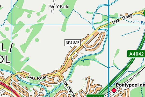 NP4 8AF map - OS VectorMap District (Ordnance Survey)