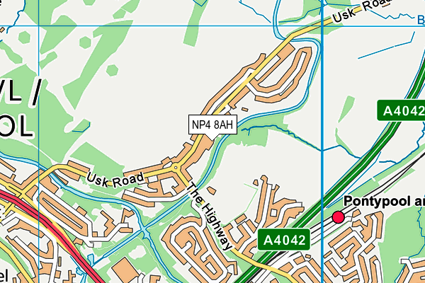 NP4 8AH map - OS VectorMap District (Ordnance Survey)