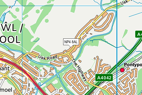 NP4 8AL map - OS VectorMap District (Ordnance Survey)