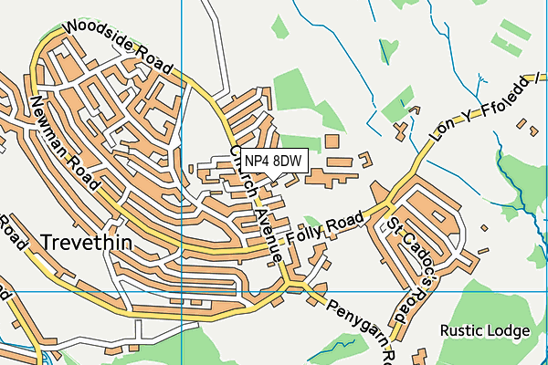 NP4 8DW map - OS VectorMap District (Ordnance Survey)
