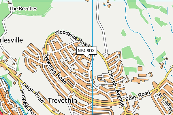 NP4 8DX map - OS VectorMap District (Ordnance Survey)