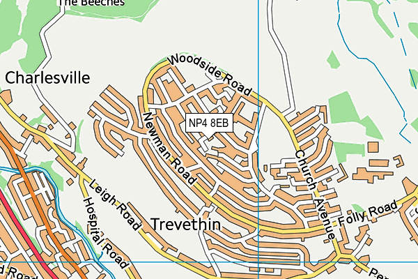 NP4 8EB map - OS VectorMap District (Ordnance Survey)