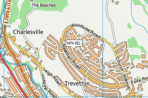 NP4 8EL map - OS VectorMap District (Ordnance Survey)