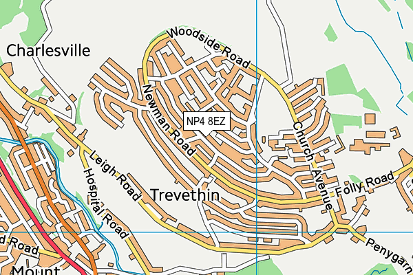 NP4 8EZ map - OS VectorMap District (Ordnance Survey)