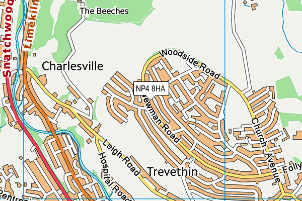 NP4 8HA map - OS VectorMap District (Ordnance Survey)