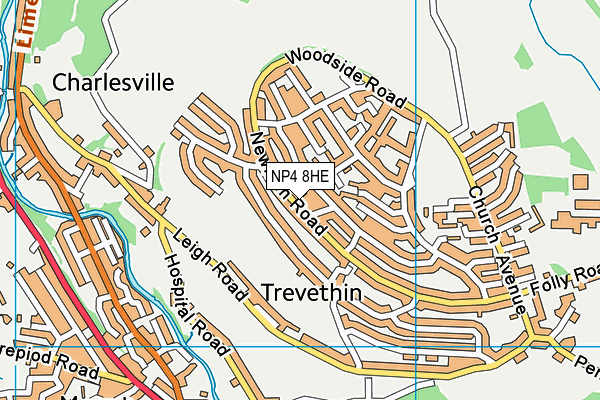 NP4 8HE map - OS VectorMap District (Ordnance Survey)
